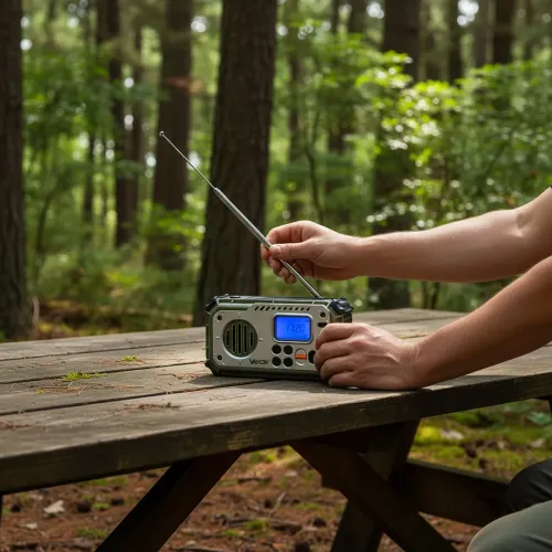 Radioodbiornik Vayox VA0440 Solarne Latarka Radio FM Bluetooth Zielony