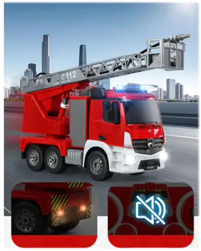 Zdalnie sterowany samochód COIL wóz strażacki Mercedes straż pożarna auto RC pilot LED