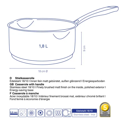 KELA Flavoria 1,8 l - rondel ze stali nierdzewnej
