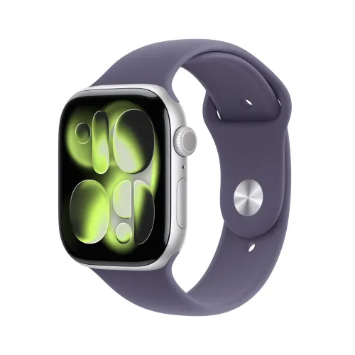 Apple Watch Series 11 GPS + Cellular 42mm z aluminium Srebrny Pasek sportowy Mleczny fiolet M/L