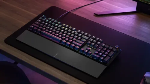 Klawiatura gamingowa Corsair K70 Core Corsair MLX Red przewodowa mechaniczna podświetlana czarna z podpórką