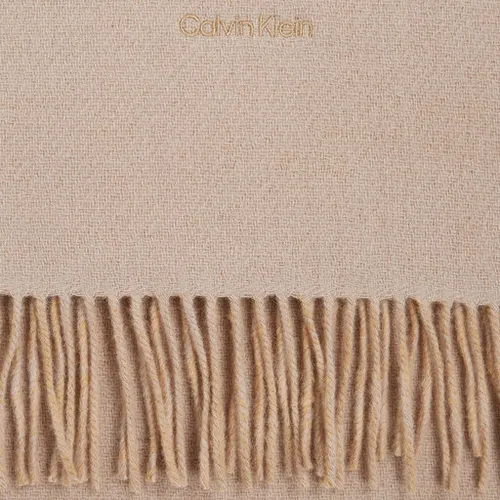 Calvin Klein Franjuri două tonuri eșarfă 40x200 K60k611111 Doeskin PBP