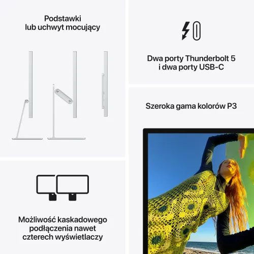 Monitor Apple Studio Display 2026 MFF14RC/A 27" 5K 60Hz Szkło nanostrukturalne Podstawka z regulacją pochylenia