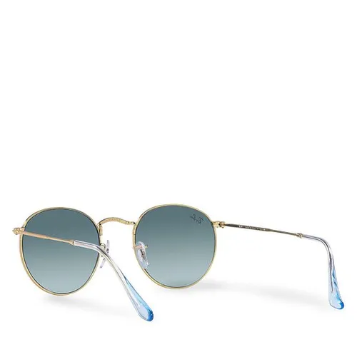 Okulary przeciwsłoneczne Ray-Ban Round Metal 0RB3447 001/3M Gold/Blue Gradient Grey - Rozmiar (EU) 50