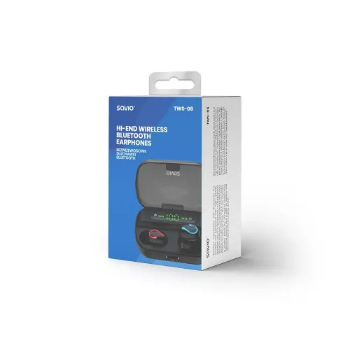 Słuchawki bezprzewodowe Savio TWS-06 Dokanałowe Bluetooth 5.0 Czarny