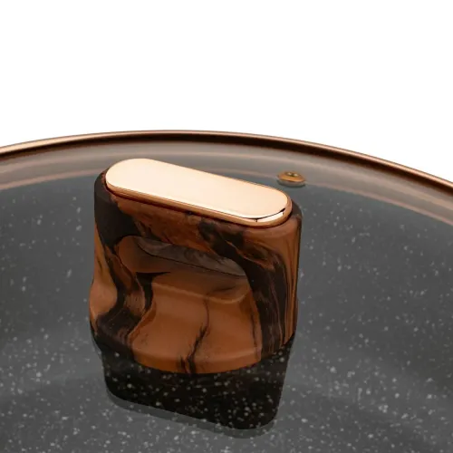 Patelnia głęboka na indukcję z pokrywką Starke Pro Starlet Brown 28 x 8 cm