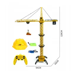 Dźwig Zdalnie Sterowany dla Dzieci Żuraw Budowlany 128cm Obrotowy + Kask Matadi