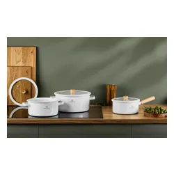 Zestaw garnków GERLACH Natur Enamel Biały (6 elementów)