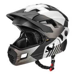 Kask rowerowy ROCKBROS TS-61 10110061006 Szary Full Face dla Dzieci z odkręcaną szczęką (rozmiar M)
