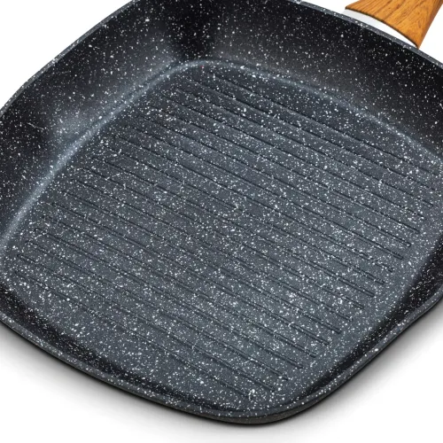 NAVA Nature 28 x 28 cm czarna - patelnia grillowa aluminiowa