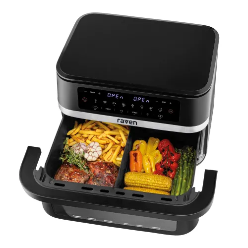 Air fryer Raven EFN013 Frytownica niskotłuszczowa 2950W 11,5l Jedna duża komora lub dwie regulowane