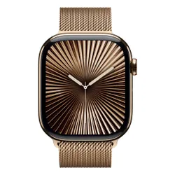 Apple Watch 10 GPS + Cellular 46mm koperta z tytanu (złoty) + bransoleta mediolańska rozmiar S/M (złoty)