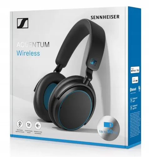 Słuchawki bezprzewodowe Sennheiser ACCENTUM Wireless Nauszne Bluetooth 5.2 Czarno-niebieski