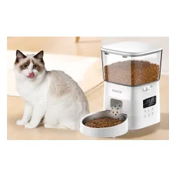 Dozownik karmy ROJECO 2L Button Version Automatic Smart Pet Feeder Biały