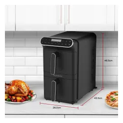 Air Fryer Frytkownica beztłuszczowa TURBOTRONIC TT-AF500D Czarny z podwójnym koszem
