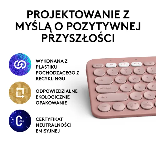 Klawiatura membranowa Logitech Pebble Keys 2 K380s - różowy