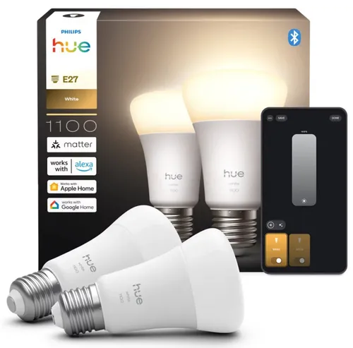 Inteligentna żarówka LED PHILIPS HUE 929003856102 9.5M E27 Bluetooth, Zigbee (2 Szt.)