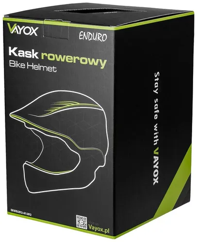 Kask rowerowy VAYOX Enduro VA0421BM Czarny Full Face z odpinaną szczęką (rozmiar M)