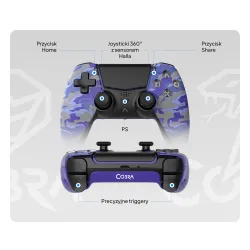 Pad Cobra QSP574CPRP do PS5, PC, Android, iOS Bezprzewodowy/Przewodowy Camo Fioletowy