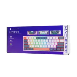 Klawiatura mechaniczna Machenike K500-B61 Gamingowa Przewodowa Blue Switch Niebiesko-biała