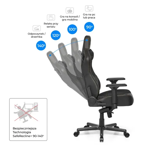 Fotel GAMVIS Elite 2.0 Pro XL Czarny (złote elementy)