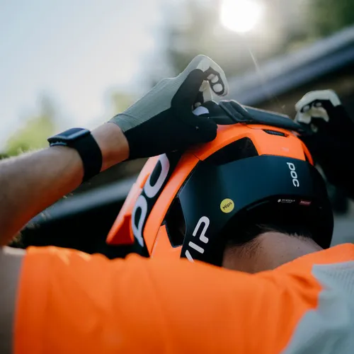 Kask rowerowy POC Otocon Race MIPS fluorescent orange avip/uranium black matt