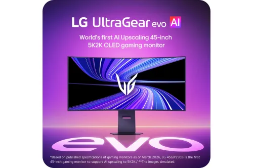 Monitor LG UltraGear evo AI 45GX950B 45" 5K2K WUHD OLED Dual Mode 165Hz/330Hz 0,03ms Funkcje AI Zakrzywiony Gamingowy