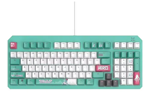 Klawiatura gamingowa ASUS RA09 TUF GAMING K3 GEN II MIKU/RD/US/PBT przewodowa optyczno-mechaniczne podświetlana zielona