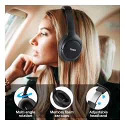 Słuchawki bezprzewodowe Tozo H10 Nauszne Bluetooth 5.3 Czarny