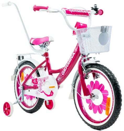 Rower dziecięcy GERMINA BMX 16 cali dla dziewczynki Ciemnoróżowy