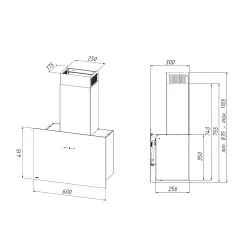 Okap Akpo WK-9 Fallon 60 Czarny