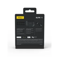 Słuchawki bezprzewodowe Jabra Elite 10 Dokanałowe Bluetooth 5.3 Czarny błyszczący