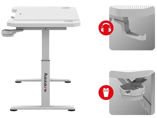 Biurko gamingowe HUZARO Hero 2.6 Biały