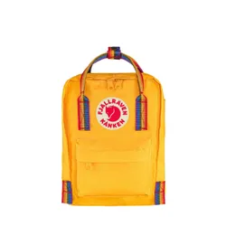 Fjallraven Kanken Gökkuşağı Mini sıcak sarı sırt çantası / gökkuşağı deseni