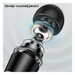 Słuchawki przewodowe USAMS EP-42 jack 3,5 mm Dokanałowe Mikrofon Czarny