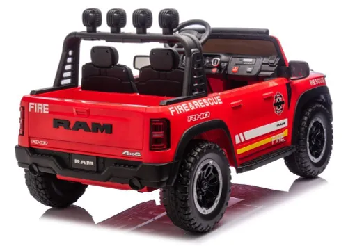 Auto Na Akumulator Dla Dzieci Dodge Ram Straż Poż Zb629-F 4X4 LED Eva Skóra