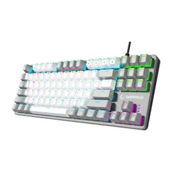 Klawiatura gamingowa Rampage Snug KRGD Red Switch przewodowa mechaniczna podświetlana biało-szara