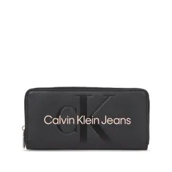 Женский кошелек Calvin Klein Jeans Sculpted Zip Around Mono K60k607634 Black With Rose 01F