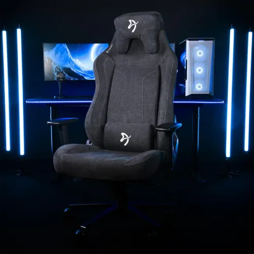 Fotel Arozzi Vernazza XL Soft Fabric Dark Grey Gamingowy do 170kg Tkanina Ciemnoszary