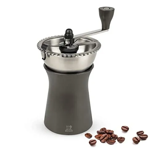 Peugeot kaffeemühle kronos 19 cm schokolade I hochwertige kaffeemühle manuell aus robustem edelstahl & kunststoff I kaffeezubehör I hergestellt in frankreich