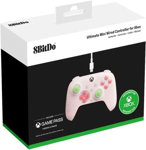Pad 8BitDo Ultimate Mini Wired Controller do Xbox, PC Przewodowy Różowy
