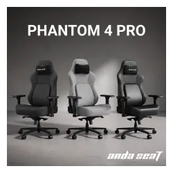 Fotel Anda Seat Phantom 4 L Pro Black Fabric Gamingowy do 100kg Tkanina Czarny