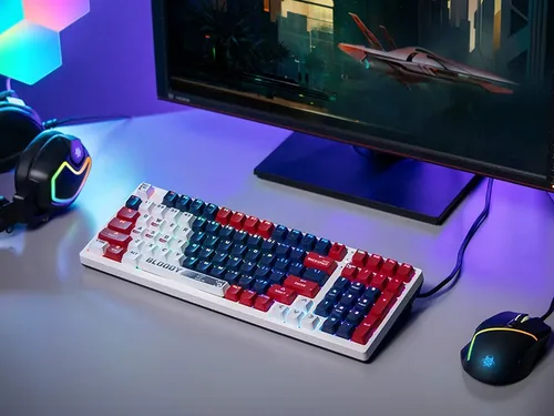 Klawiatura gamingowa A4Tech Bloody S98 Sports BLMS Red Plus przewodowa mechaniczna podświetlana wielokolorowa