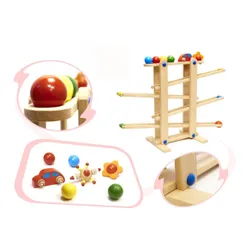 Drewniany Tor Kulkowy Samochodowy Kulodrom Zjeżdżalnia Piłek Montessori Xxl