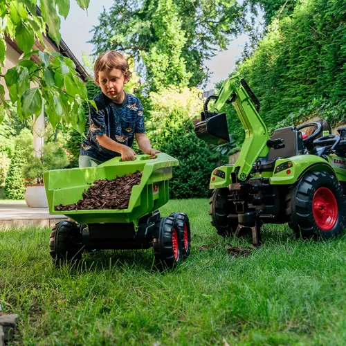 Falk Traktor na Pedały Claas Axos 330 z Koparką i Przyczepą 3-7 lat