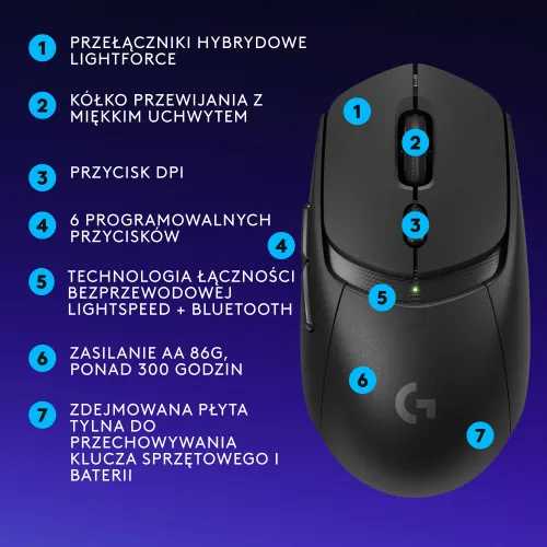 Myszka gamingowa Logitech G309 Lightspeed Czarny