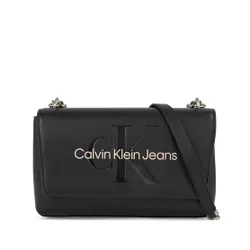 Geantă Calvin Klein Jeans sculptată EW clapă Conv25 Mono K60k607198 negru cu trandafir 01f