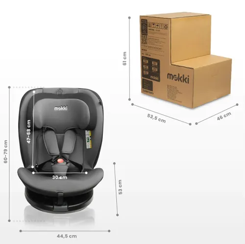 Автокресло Caretero Mokki I-Size, 40-150 cm, 0-36 kg, черно-розовый