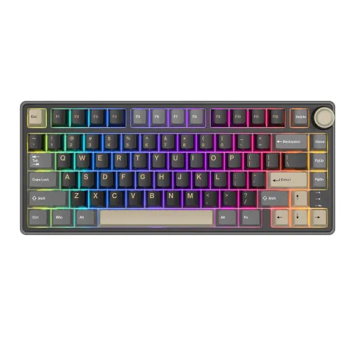 Klawiatura mechaniczna Royal Kludge RK-R75 Phantom Silver Switch Czarno-Szary