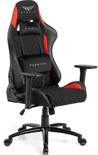 Fotel GAMVIS Phantom Large Czarny (czerwone elementy)